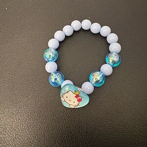 Hello Kitty Blue and White Beaded Bracelet